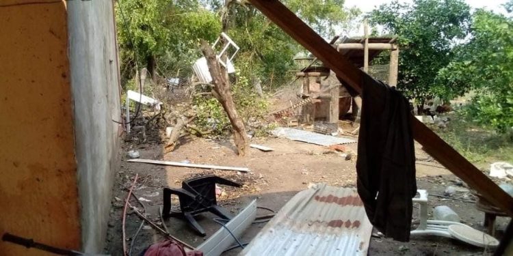 Fuerte temporal de lluvia y viento en Siete Palmas