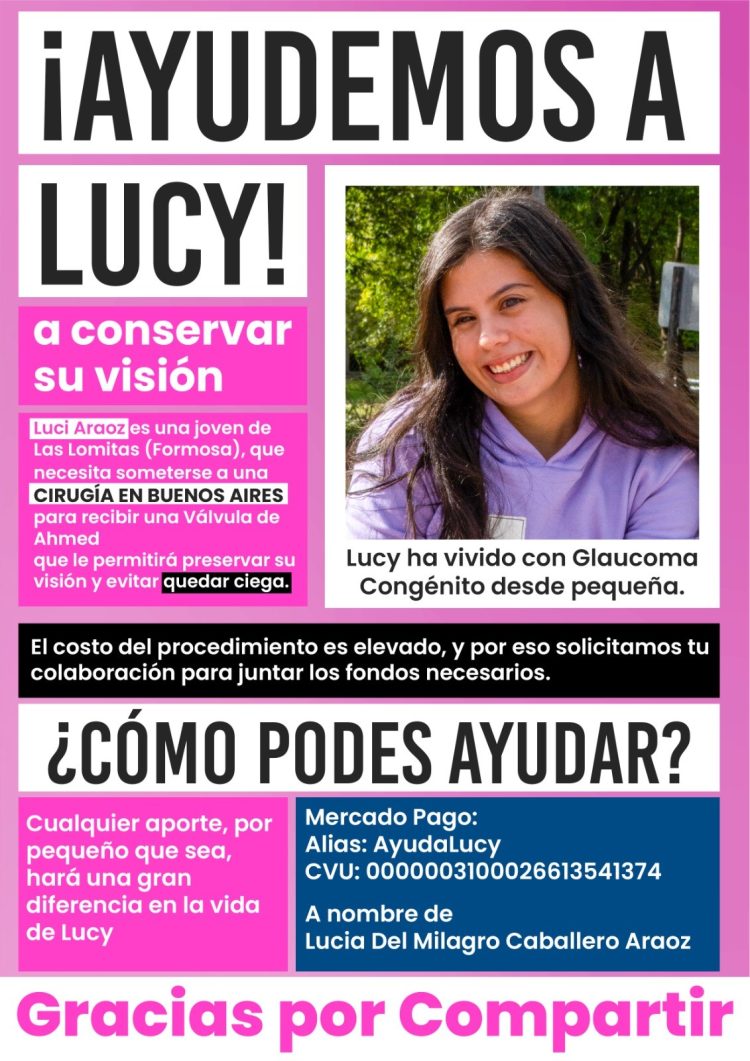 Lanzan campaña solidaria para recaudar fondos y que una joven lomitense no quede ciega