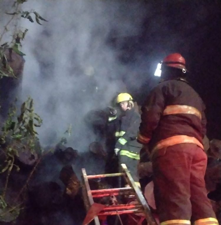 Un incendio intencional destruyó 20 toneladas de rollizos en la fábrica de Unitán