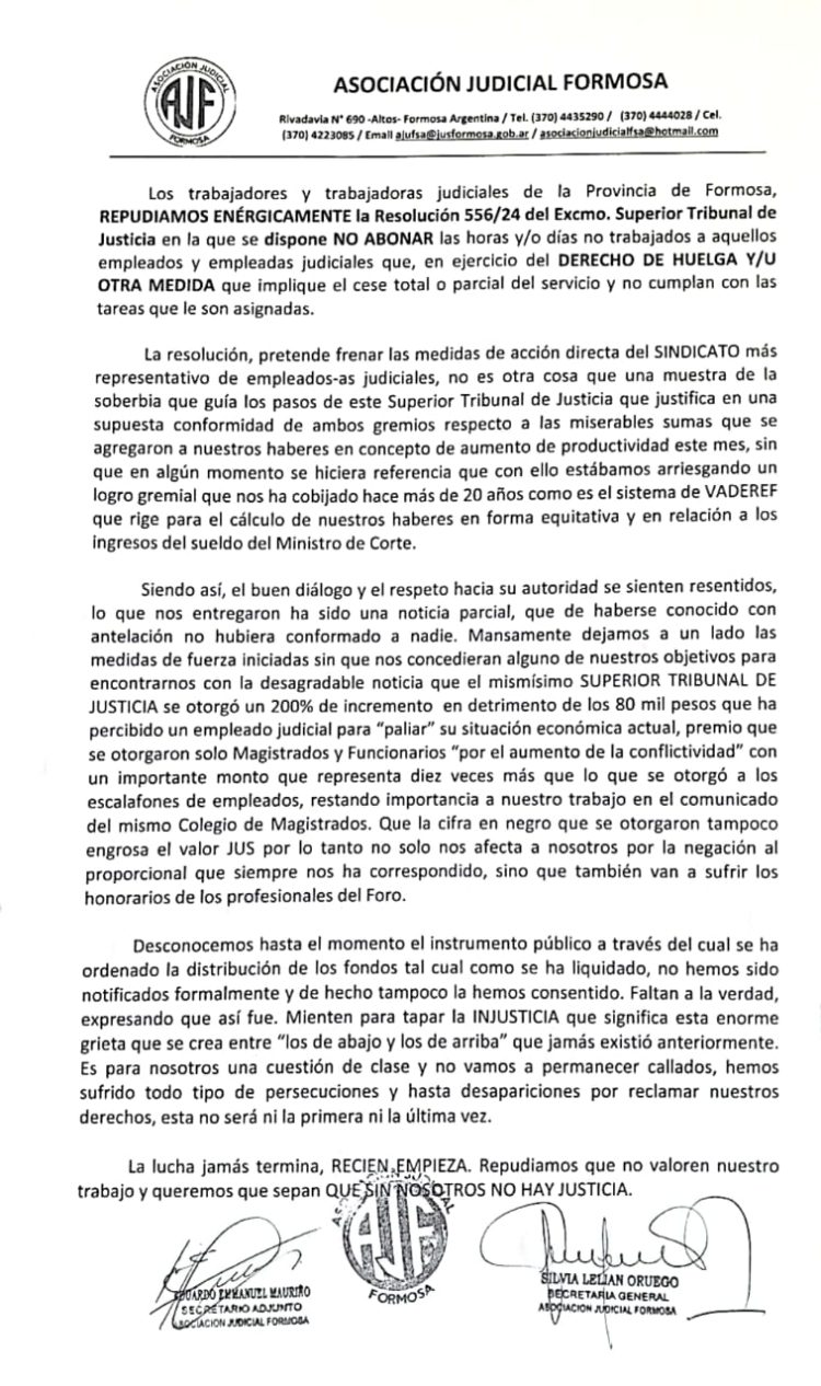 Crisis judicial: crece el descontento, la tensión y asoma un conflicto que podría paralizar el servicio