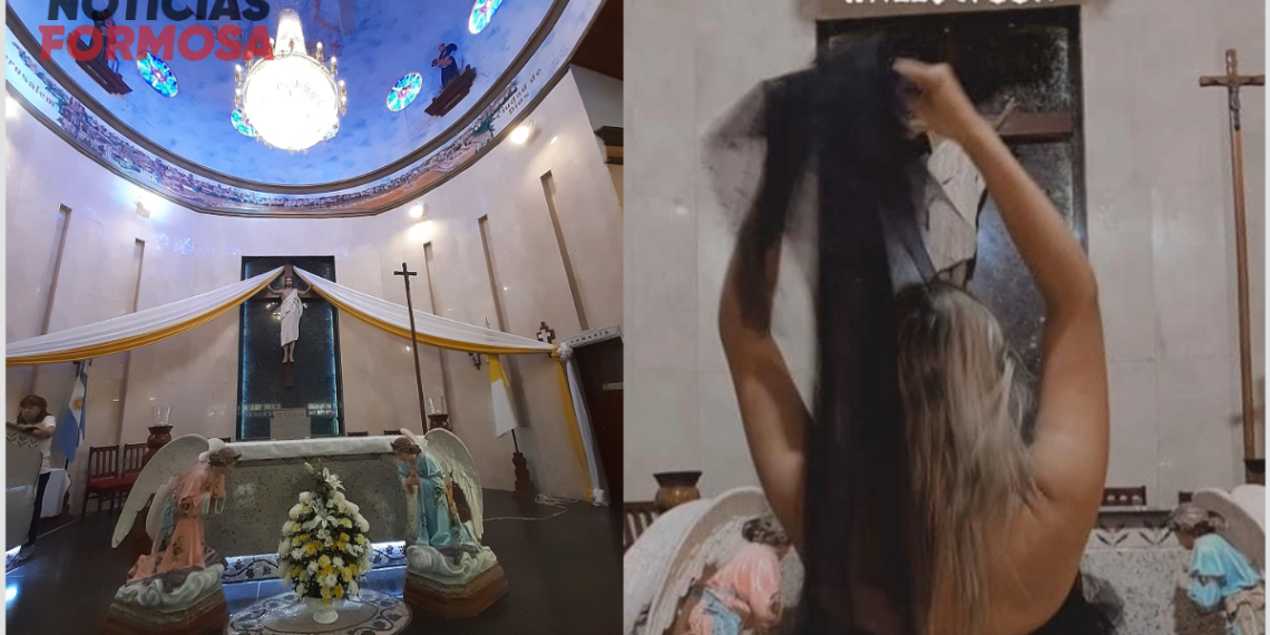 Halloween: influencer hizo fotos y videos “con vestimentas y poses poco acordes” en la capilla del Divino Niño