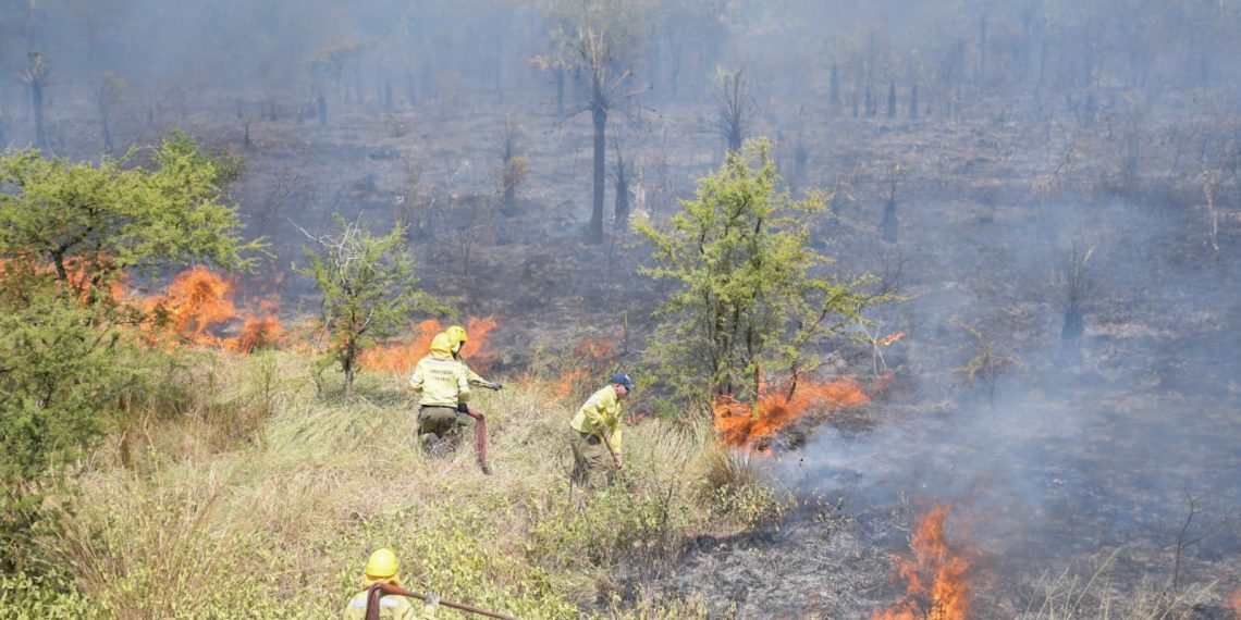 Incendio intencional de pastizales consumió 70 hectáreas en la zona de Dioxitek, en un predio de Vialidad Nacional