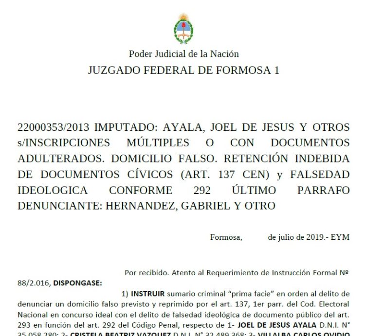 Limpia Concepción Ruíz Díaz fue denunciada por ingresar paraguayos a elecciones de Formosa