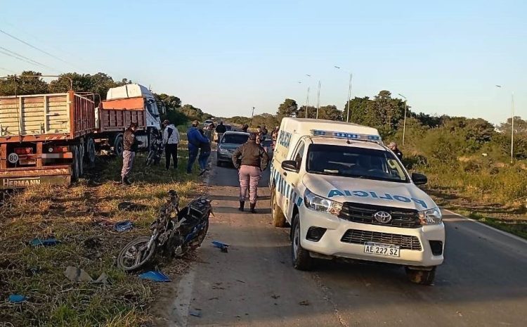 Un camión chocó y mató a motociclista en la ruta 3 cerca de Tres Lagunas