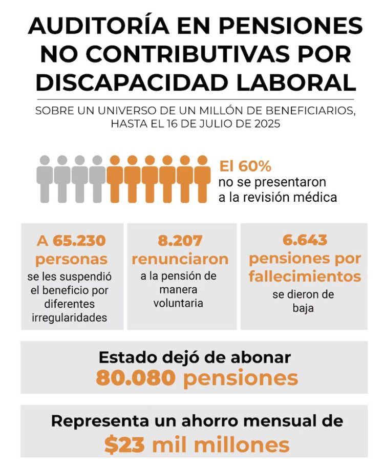 El Gobierno dio de baja o suspendió más de 80 mil pensiones por discapacidad laboral