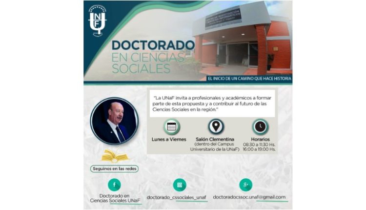 Doctorado en Ciencias Sociales de la UNaF: Investigación para la transformación de la región