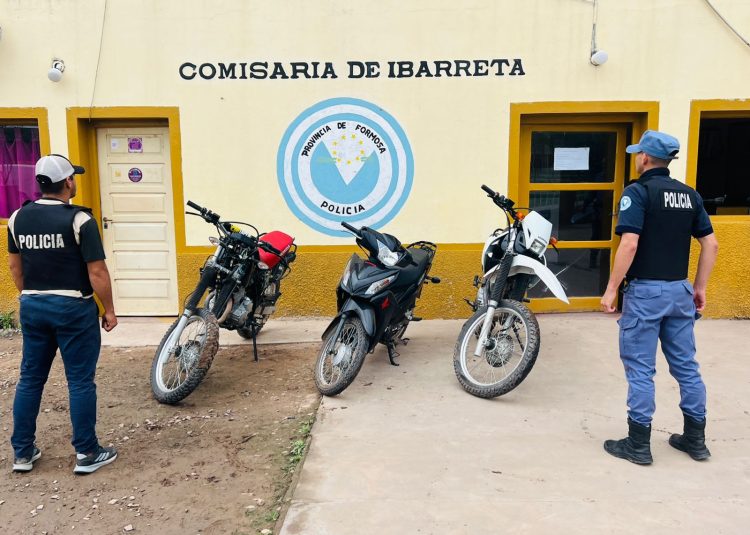 Tres costosas motos robadas en Buenos Aires fueron detectadas en Ibarreta
