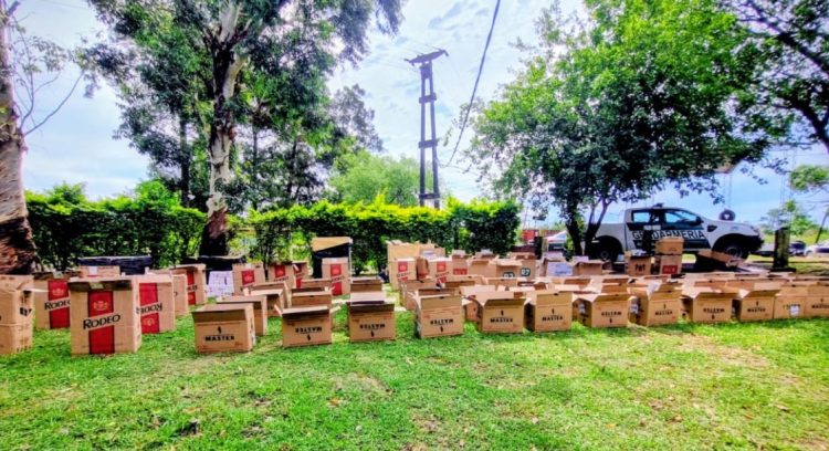 Gendarmería Nacional incautó 147.630 atados de cigarrillos de contrabando