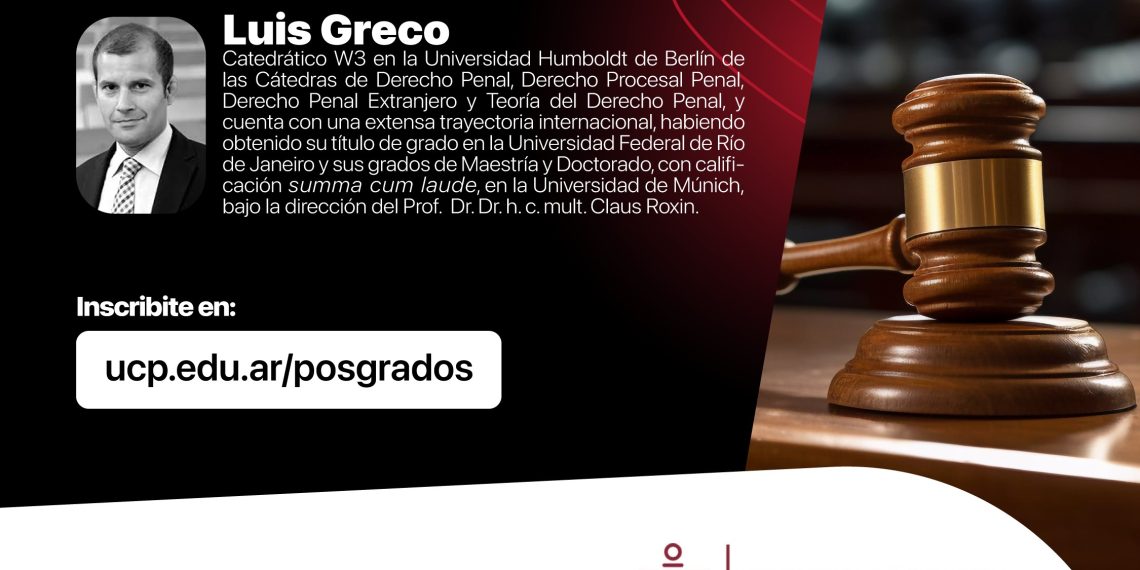 La UCP distinguirá con el título Doctor honoris causa al jurista Dr. Dr. h. c. Luis Greco