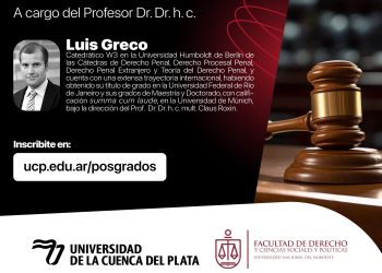 La UCP distinguirá con el título Doctor honoris causa al jurista Dr. Dr. h. c. Luis Greco