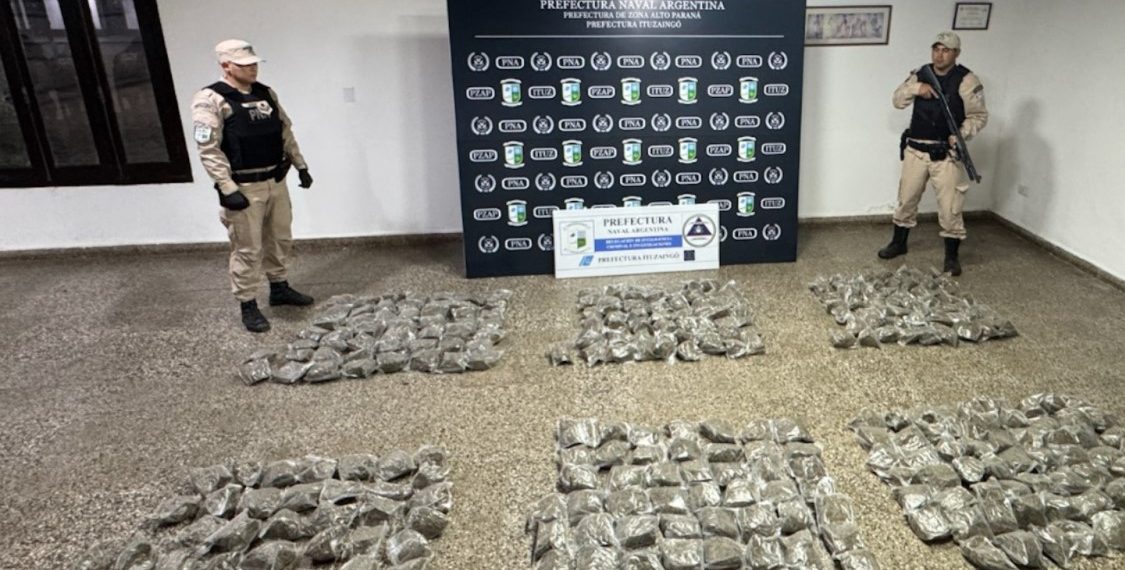 Prefectura incautó más de 91 kilos de droga en Corrientes